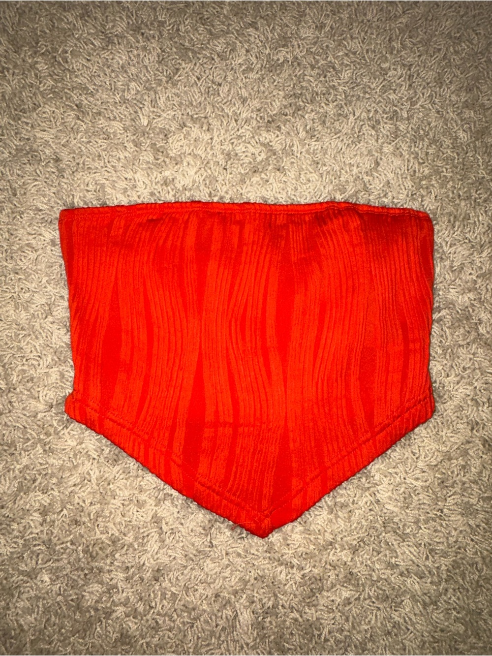 Red Ribbed Bandeau Top